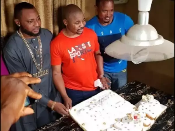 Video: Birthday Boy, Mc Oluomo Cutting His Cake With Lagos Biggest Boys